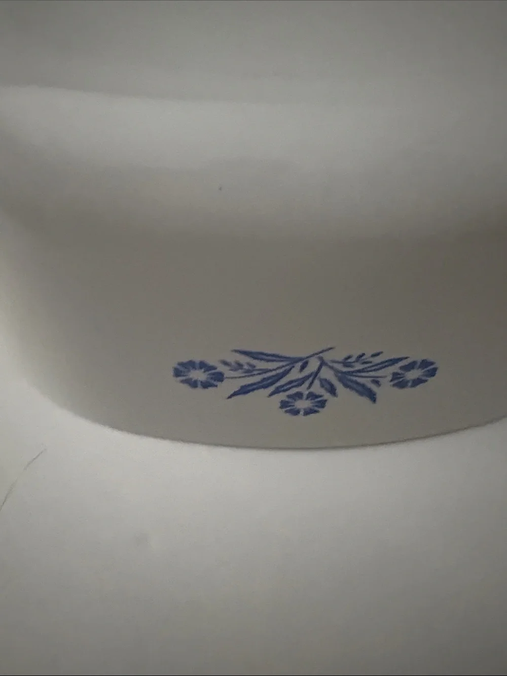 Corningware White Casserole Dish with Blue Floral Pattern